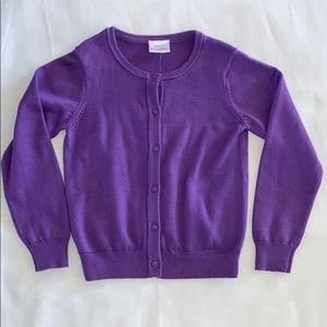Hannah Andersson girls purple cardigan, size 8